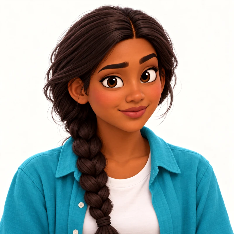 Portrait of Anika, with the same features and styling as the Common Room films.