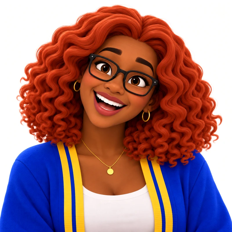 Portrait of Gia, with the same features and styling as the Common Room films.