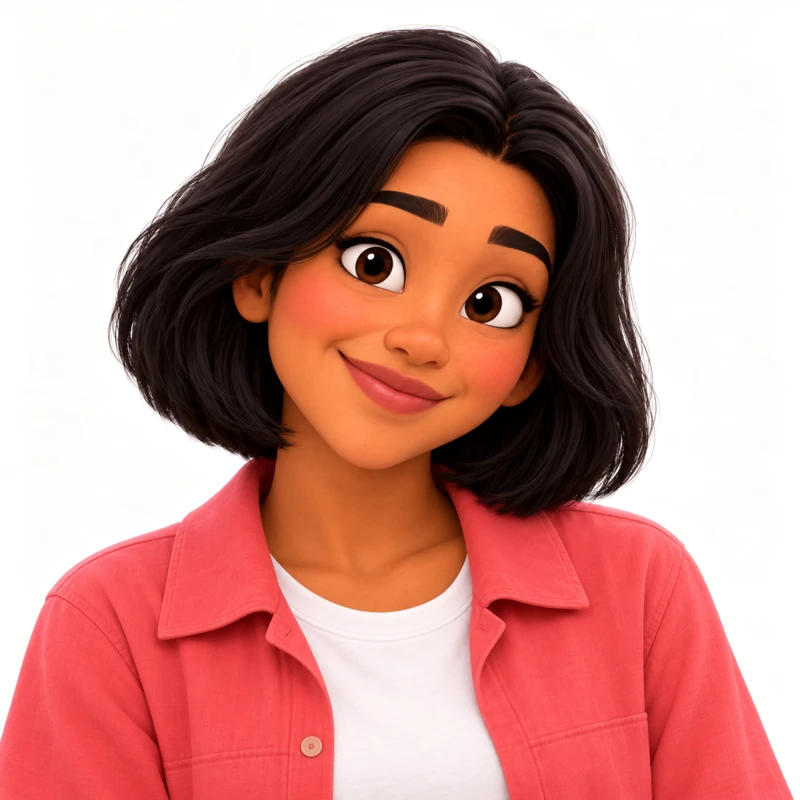 Portrait of Mari, with the same features and styling as the Common Room films.