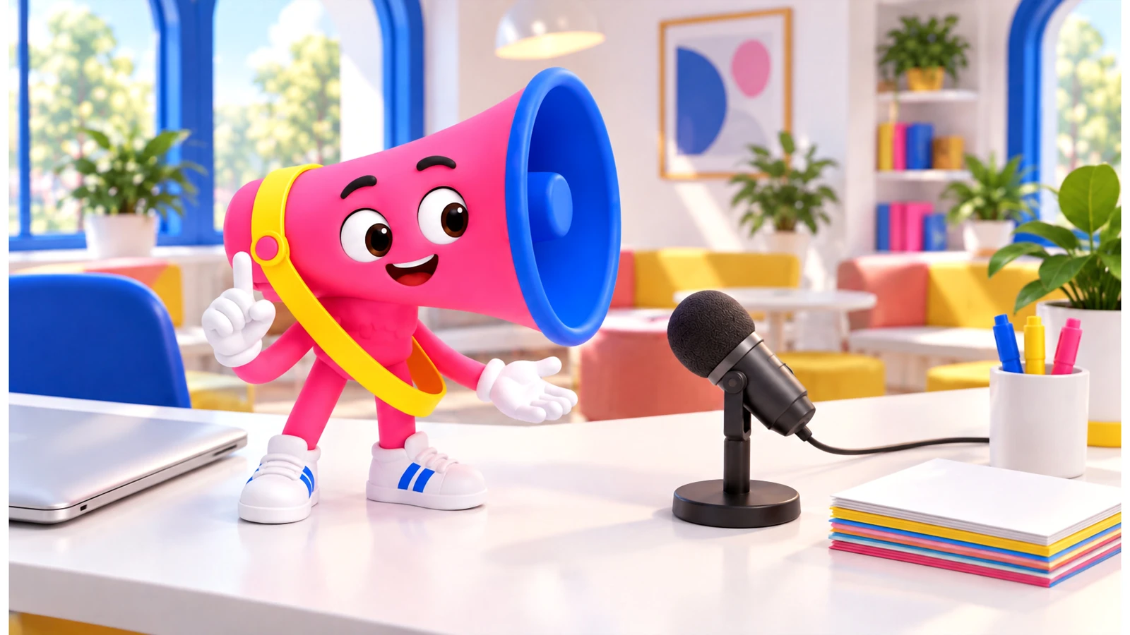 Voz turns toward an unused microphone and blank community cards.